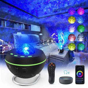 New Tuya Smart WiFi LED Galaxy Projector – Starry Sky, Ocean Wave Lamp with Bluetooth & USB Music Player