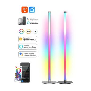 LED Smart Corner Floor Lamp – Tuya WiFi & Bluetooth RGB Ambient Light with Alexa & Google Assistant