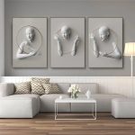 Nordic Figure Statue Art – Abstract Women Portrait Canvas Prints for Modern Wall Decor