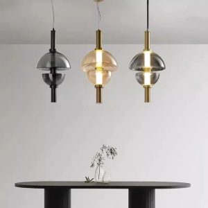 Nordic Designer Glass Chandelier – Minimalist Pendant Lamp for Dining Rooms, Bedrooms & Office Spaces